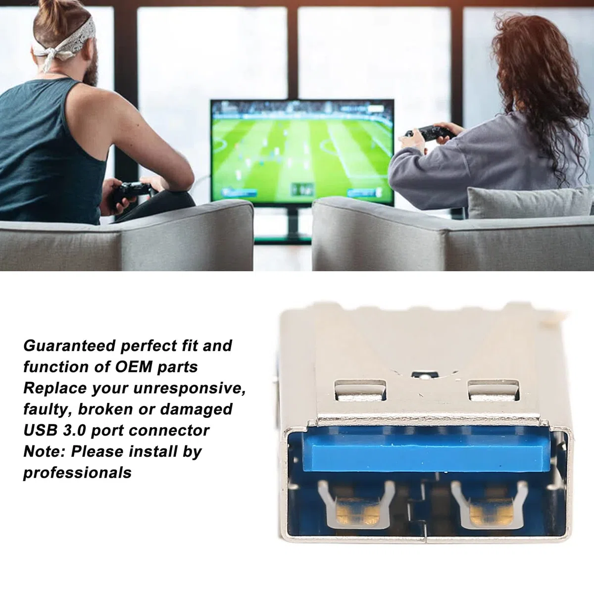 Sxhlseller para Reemplazo de Puerto USB 3.0 de PS5, Toma de Conector USB 3.0 para Consola de Juegos PS5, Reemplazo de Puerto USB 3.0 Ajuste PS5, Pieza de Reparación de PS5