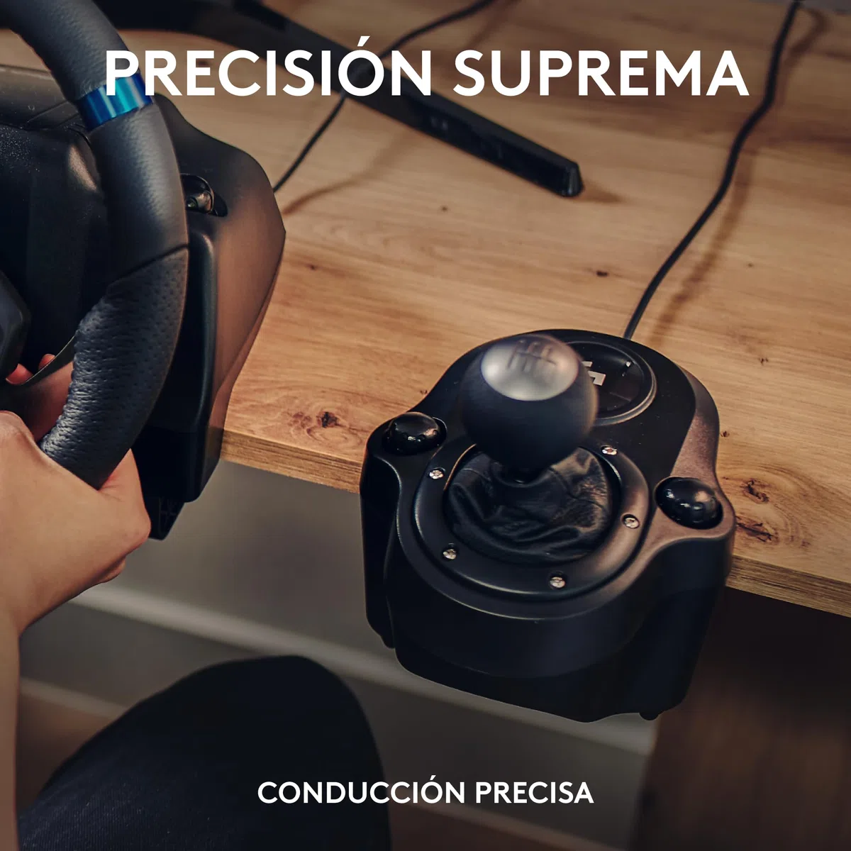 Logitech G G923 Volante de Carreras y Pedales, TRUEFORCE Force Feedback, Cuero Auténtico + Palanca de Cambio Logitech G Driving Force, Xbox X|S, Xbox One, PC, Mac, Negro