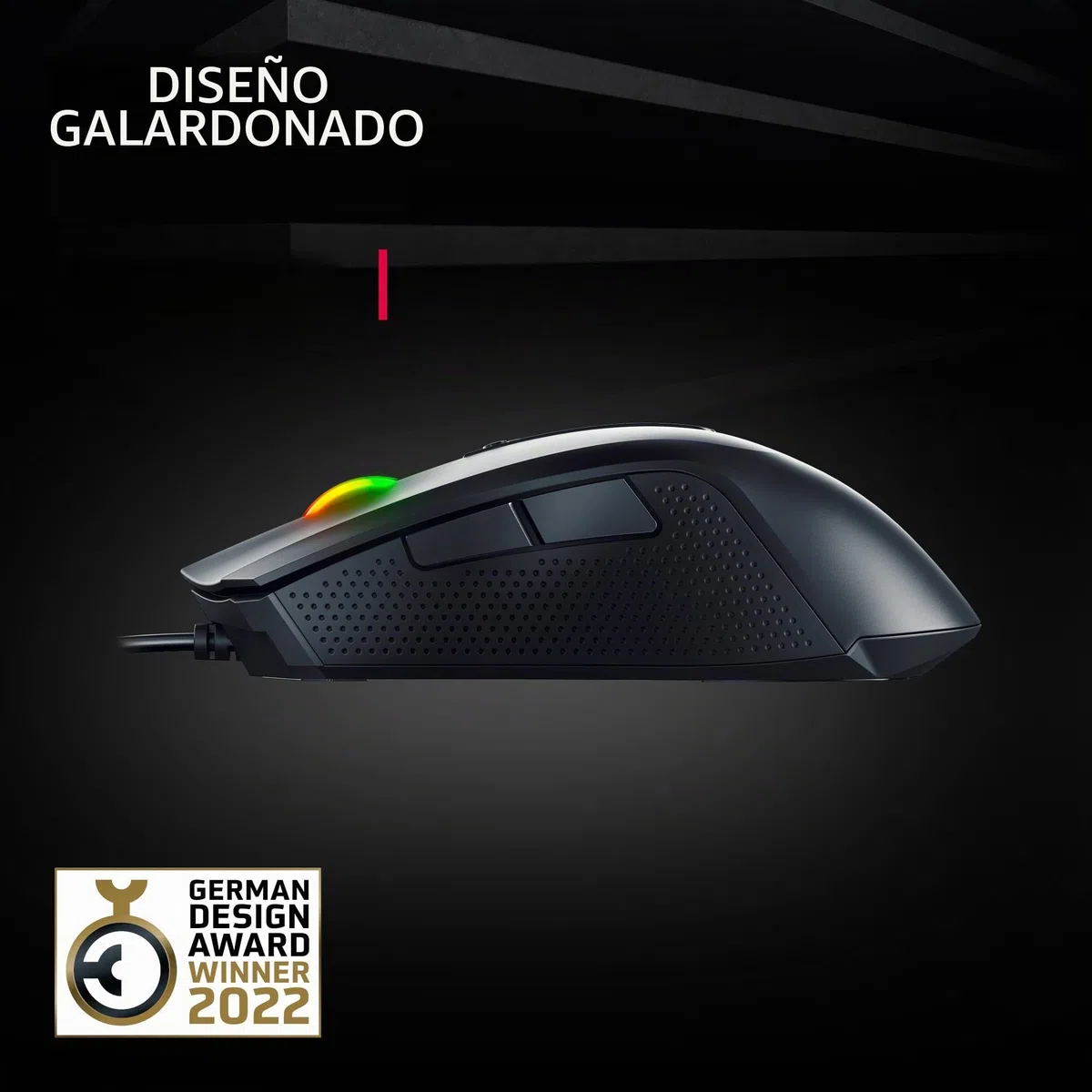 Cherry MC 2.1, Ratón Gaming con Cable, Preciso Sensor Pixart de 5000 PPP, Iluminación RGB, Perfiles de Usuario Configurables, Ratón Ergonómico para Diestros, Negro