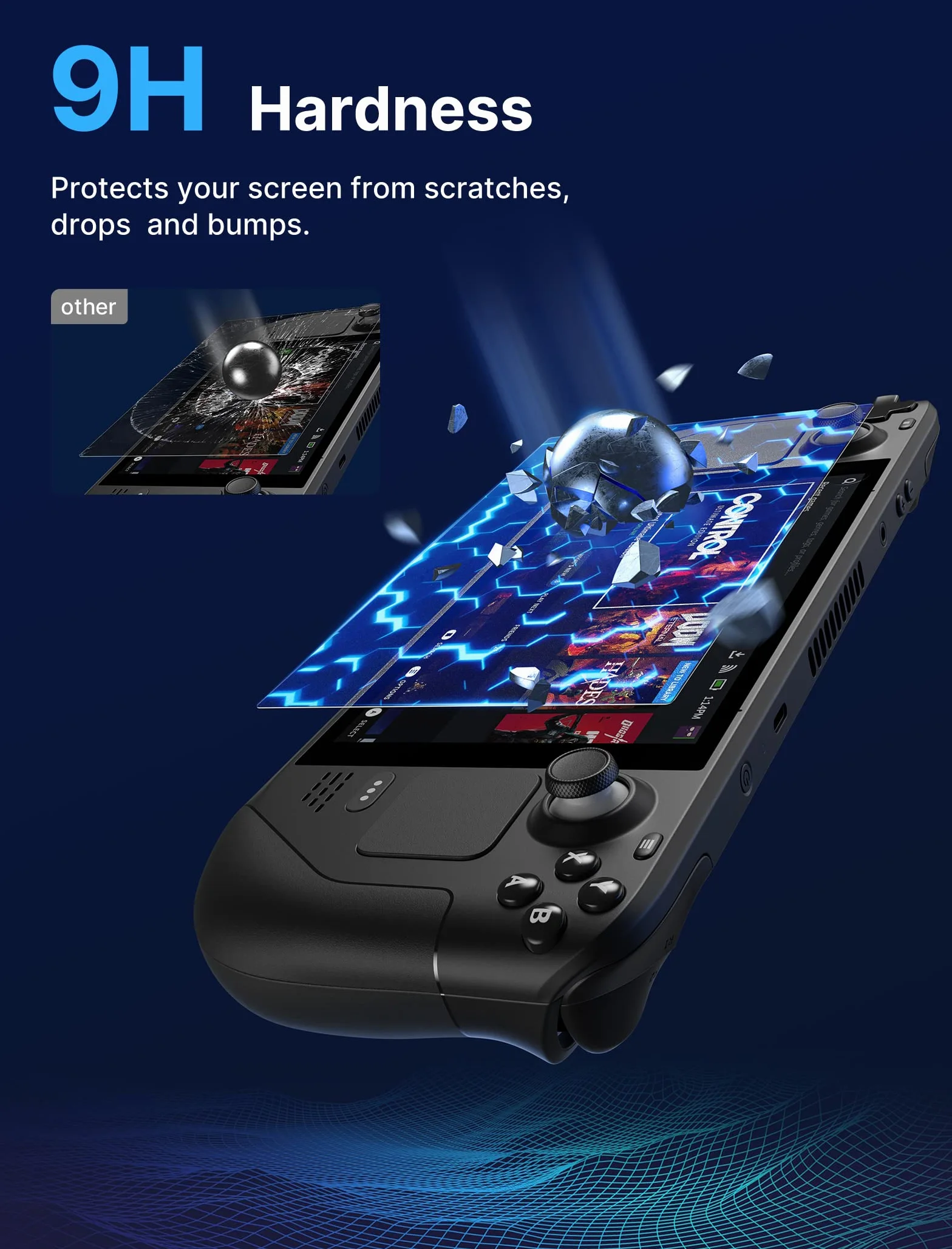 JSAUX Protector Pantalla Anti-reflejos para Steam Deck LCD & OLED [2 Piezas], Cubierta integral de Cristal Templado, Fácil de Instalar con Marco guía (Versión Mejorada)