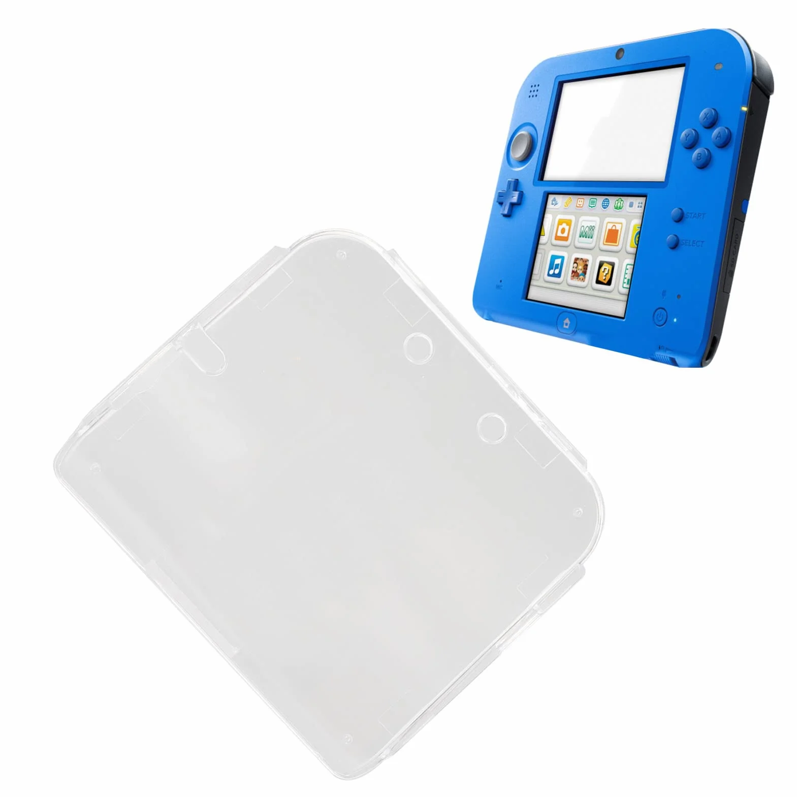 Funda para 2DS, Funda Protectora Transparente de Cristal Ultra Transparente, Funda Protectora Antiarañazos, Carcasa Dura, Funda Protectora para 2DS