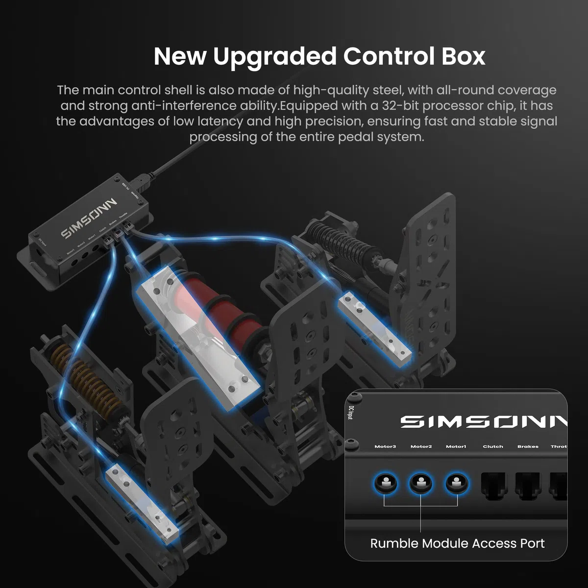 SIMSONN Plus X Racing Simulator Hydraulic Pedals Sim Racing Pedals (Plus X Black P2-H2)
