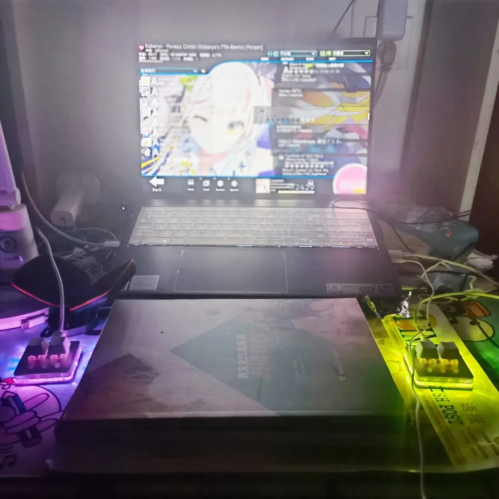 Teclado OSU con una sola mano, teclado mecánico para juegos, probador de eje de rueda táctil, interruptor de cerezo, retroiluminación RGB (tipo C, rosa)