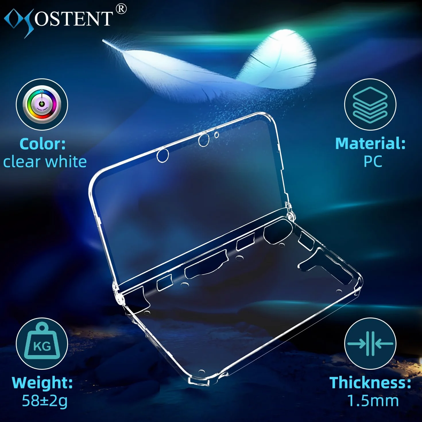 OSTENT Protector Claro Cristal Duro Caso Cubierta de la Piel Shell para Nintendo 3DS XL LL