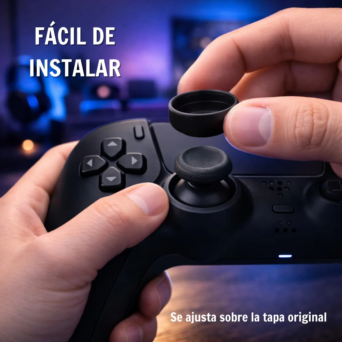 Tapas de Joystick compatibles con Mando PS4 - PS5, Thumb Grips para Mando Play 4, Accesorios PS5, Funda de Joystick Compatible con mandos PS 4 PS 5 Xbox y Switch 2 (Fútbol 2)