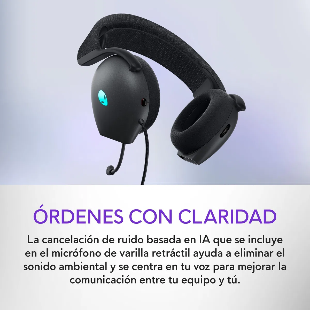 Alienware Wired Gaming Headset - AW520H | Micrófono Boom, cancelación, RGB AlienFX, espuma de memoria, peso 219 g, compatibilidad Windows, carga rápida 15 min