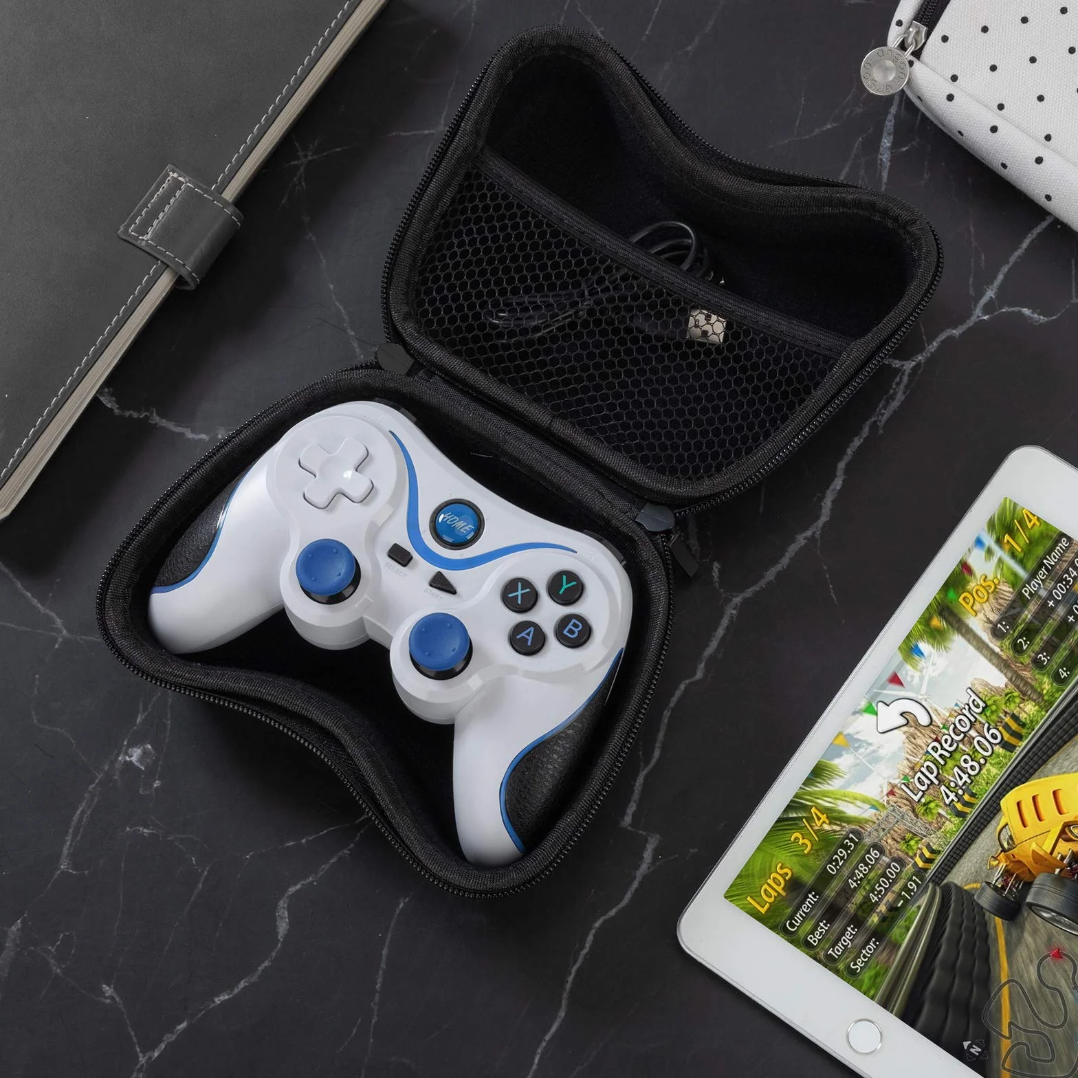 QIMEI-SHOP Estuche Portátil para Mando Protección Funda de Viaje para Controller EVA Duradero Bolsa de Almacenamiento para Controlador de Xbox One Switch Pro PS5 PS4 15.5*11*7 cm