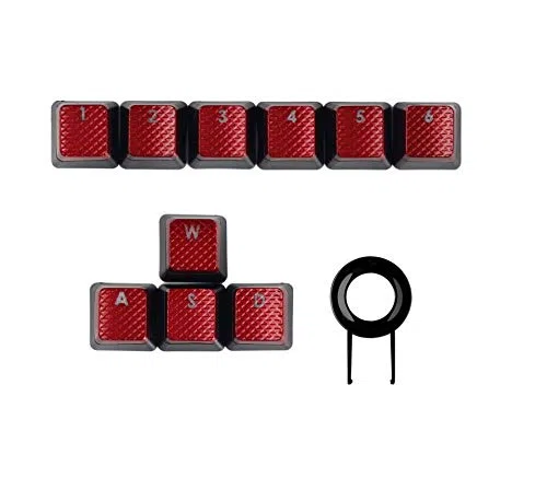 Tapas de Teclas retroiluminadas FPS para teclados Corsair K70RGB K70 K95 K90 K65 K63 para Juegos Cherry Key Switches, Teclas Rojas
