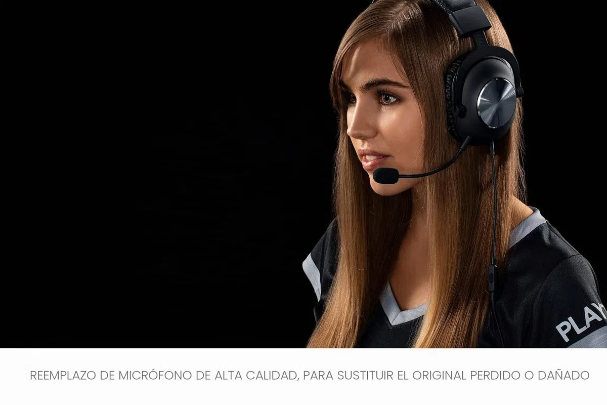 Micrófono de juego de repuesto para Logitech G Pro y G Pro X Gaming Headset en PS4 PS5 Xbox One PC, micrófono desmontable de 3,5 mm
