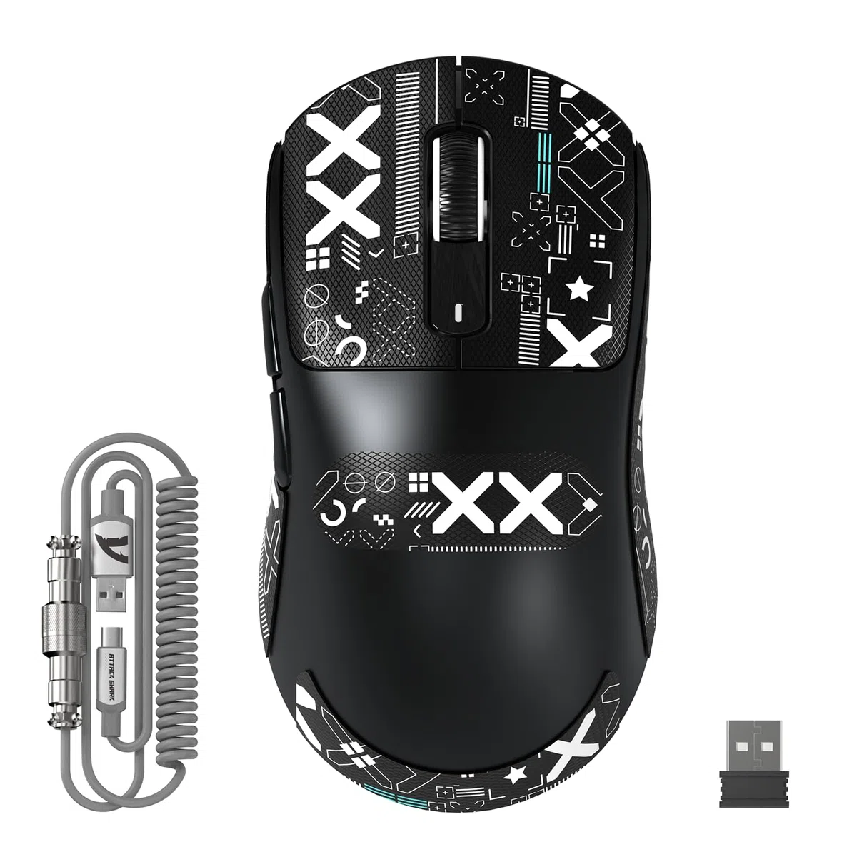 ATTACK SHARK X3MAX Superlight de 49g Ratón, Sensor PixArt PAW3950, hasta 420000 dpi, 100M Clicks Optical Microswitches, Ratón para Juegos BT/2.4G Wireless/Wired con Cable en Espiral, para PC/Xbox/Mac