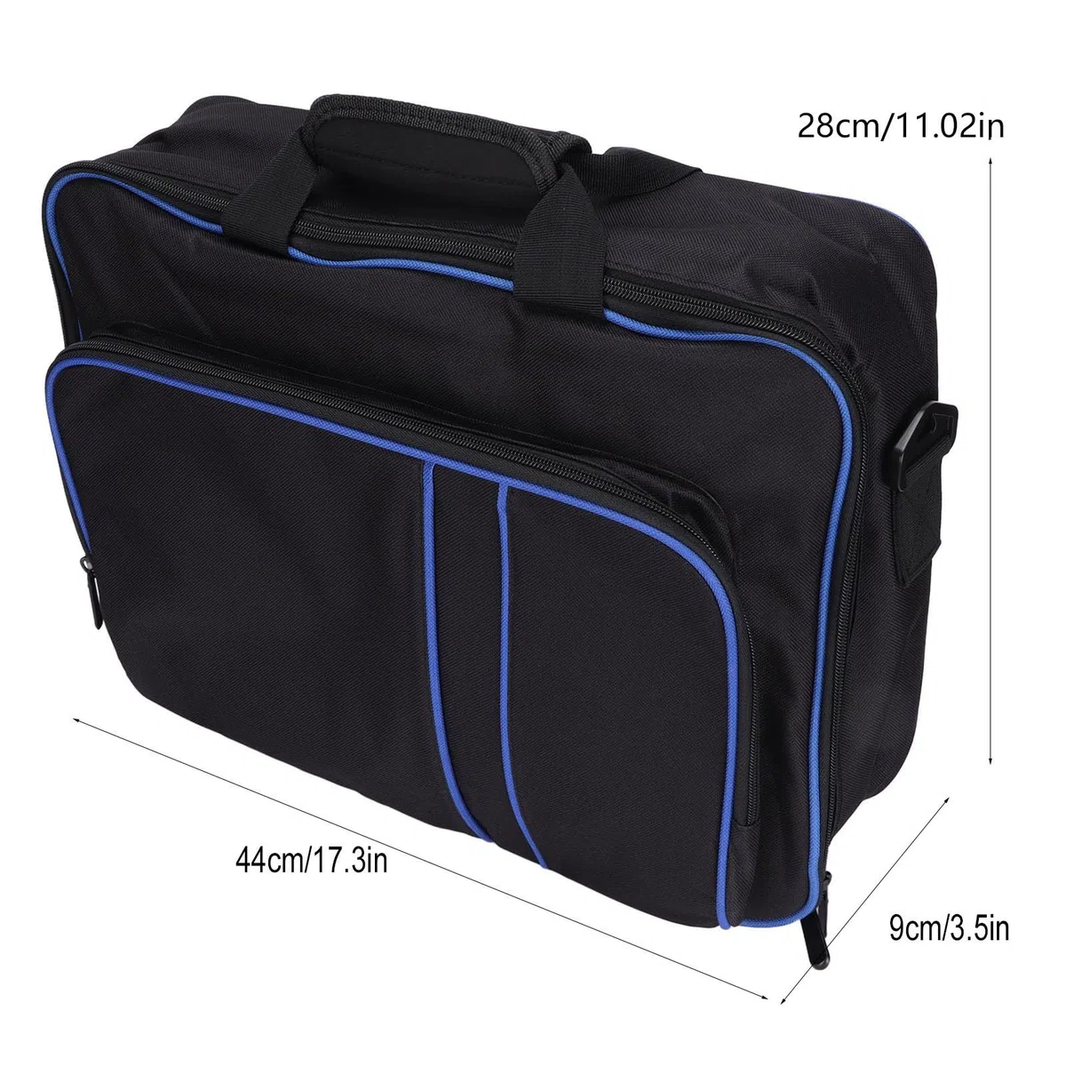 TICFOX Bolsa de Transporte de Viaje Estuche Protector de Gran Capacidad para Consola de Juegos y Accesorios para Juegos Diseño ergonómico Solución de Almacenamiento portátil para c (Azul Negro)