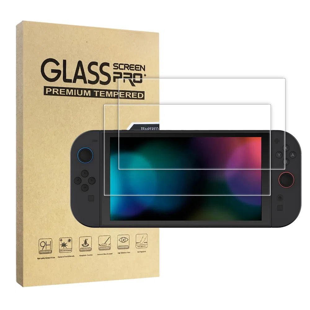 Simpeak 2 Piezas Protector de Pantalla Compatible para Switch 2 Modelo 2025 8 Pulgadas, Cristal Templado Premium Sin Burbujas/Antiarañazos/Dureza 9H/HD/Anti-Huella