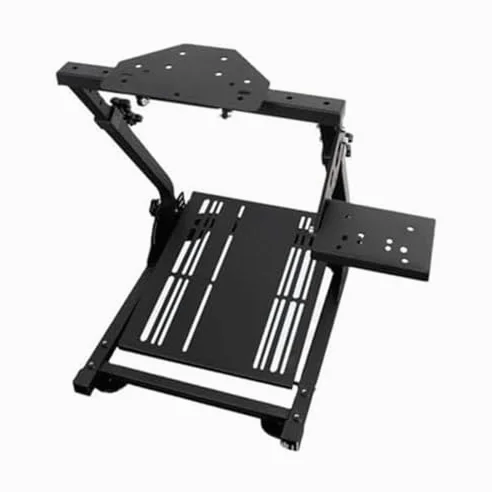 Soporte para volante de carreras, soporte de simulación de conducción plegable ajustable con barras de refuerzo para una experiencia mejorada