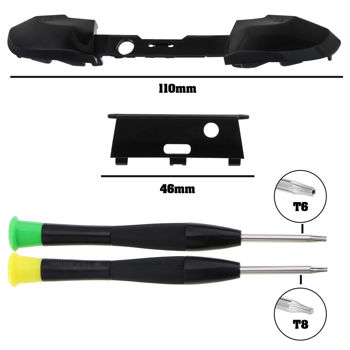Be In Your Mind 6 piezas LB RB Kit de repuesto para controlador de botón de parachoques con juego de destornilladores y accesorios de repuesto compatibles con Xbox One Elite 2