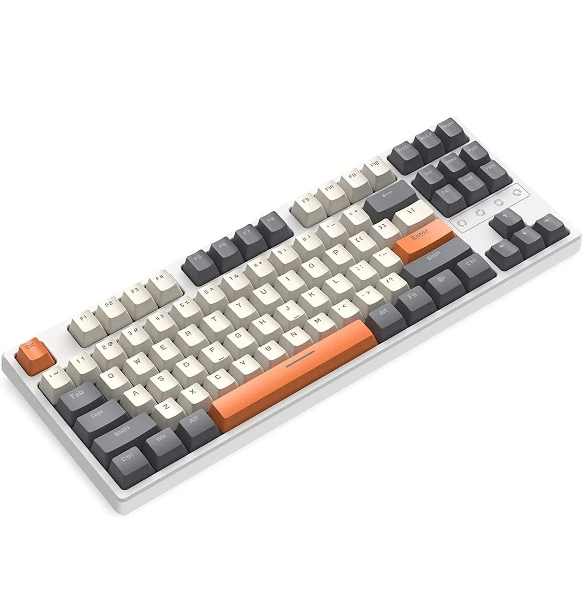 K87 Teclado para Juegos 75% Inalámbrico - Modo triple-BT5.0/2,4G/USB Cable - Compacto 87 Teclas TKL 80% - Iluminación LIGHTSYNC RGB - Interruptor Lineal Silencioso Hot-Swap Recargable 3000mAh - Gris