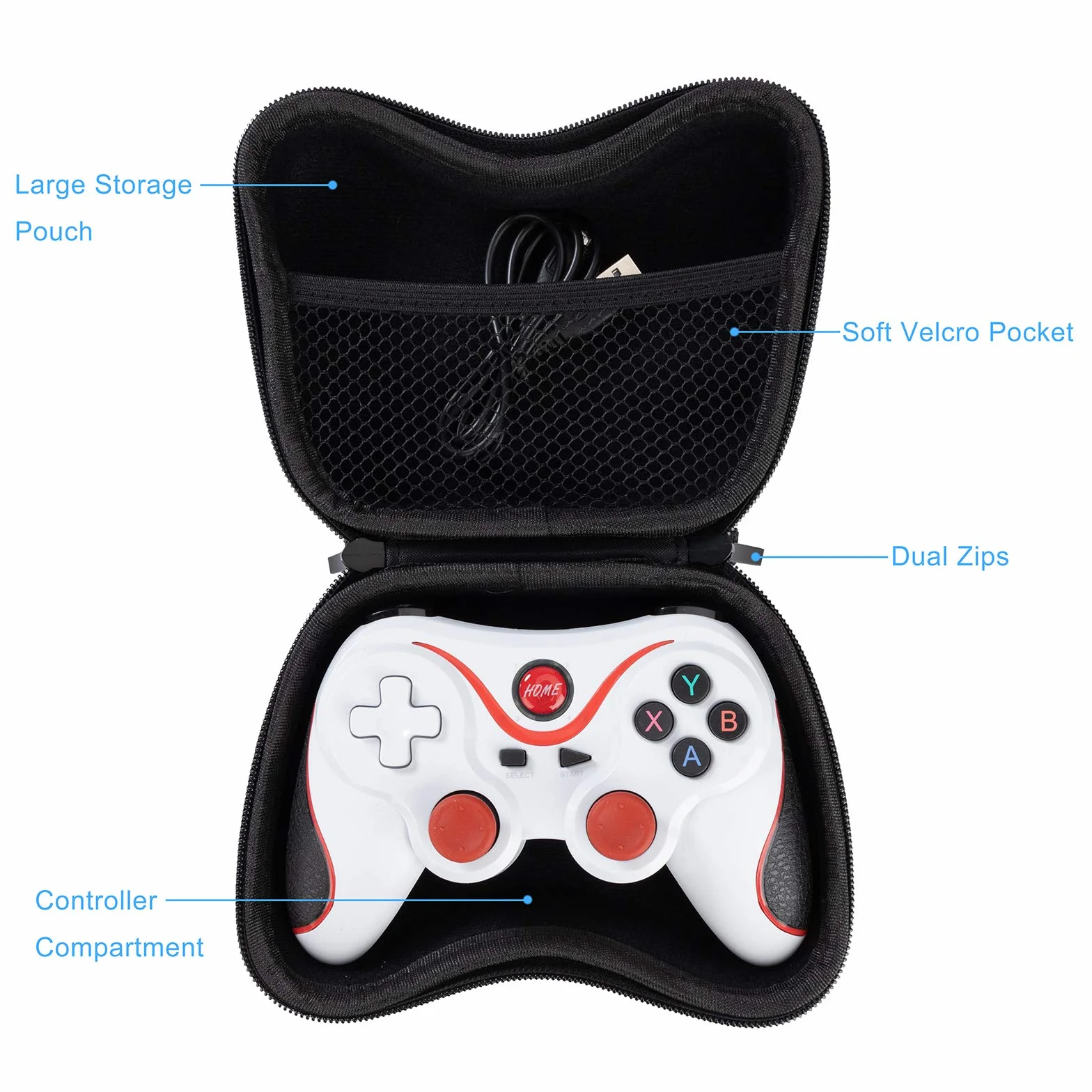 QIMEI-SHOP Estuche Portátil para Mando Protección Funda de Viaje para Controller EVA Duradero Bolsa de Almacenamiento para Controlador de Xbox One Switch Pro PS5 PS4 15.5*11*7 cm