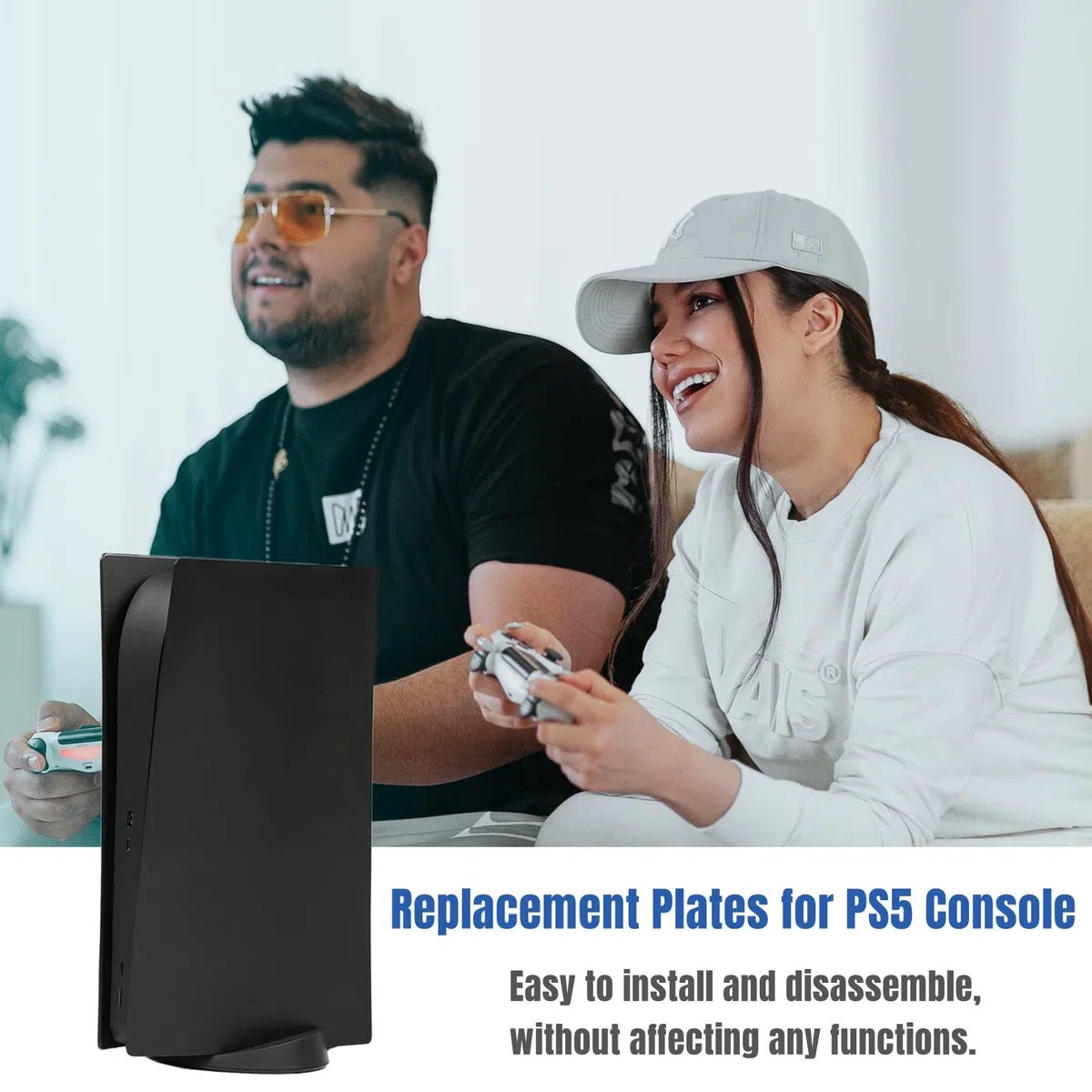 Placa frontal de repuesto para consola PS5, accesorios para Playstation 5, placa frontal de repuesto (negro)