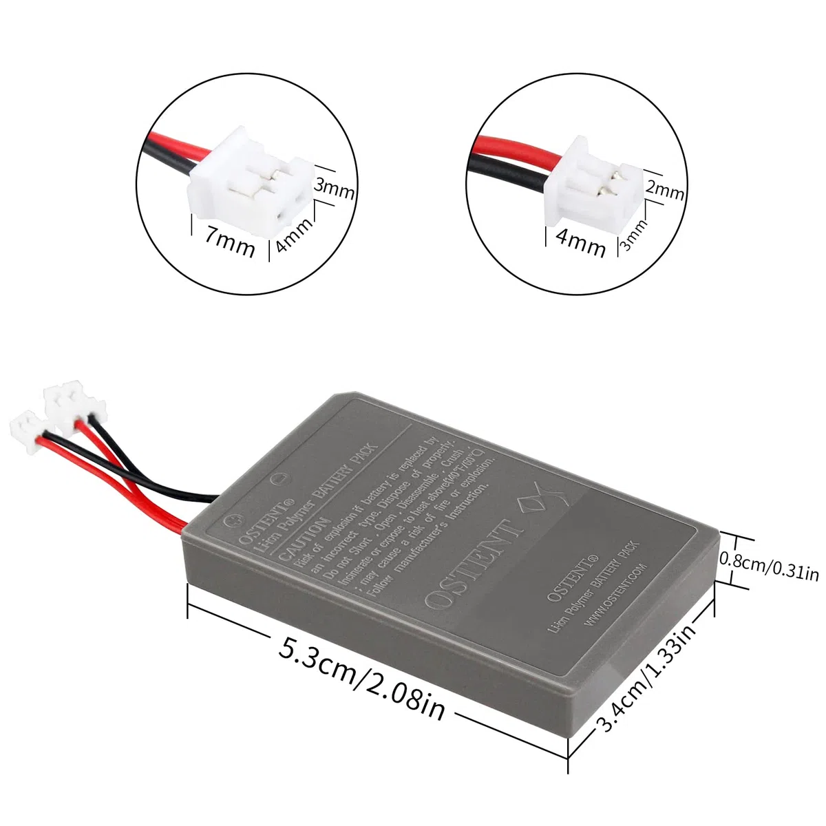 OSTENT 1000mAh 3.65V 3.7Wh Recargable Li-Ion Batería de Repuesto para Sony PS4 Original/Pro/Slim CUH-ZCT1 CUH-ZCT2 Serie Bluetooth inalámbrico Dual Shock Controller Viejo Nueva Versión