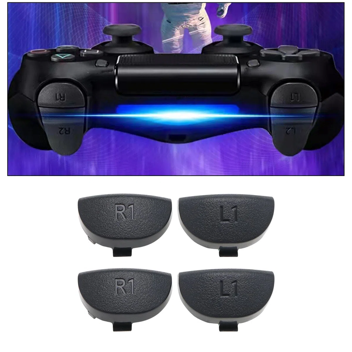 OTOTEC Juego de 2 botones de gatillo de repuesto L1 R1 L2 R2 resortes compatibles con Sony PS4 Controller JD M-040/JD M-050/JD M-055 versión driver pieza de repuesto
