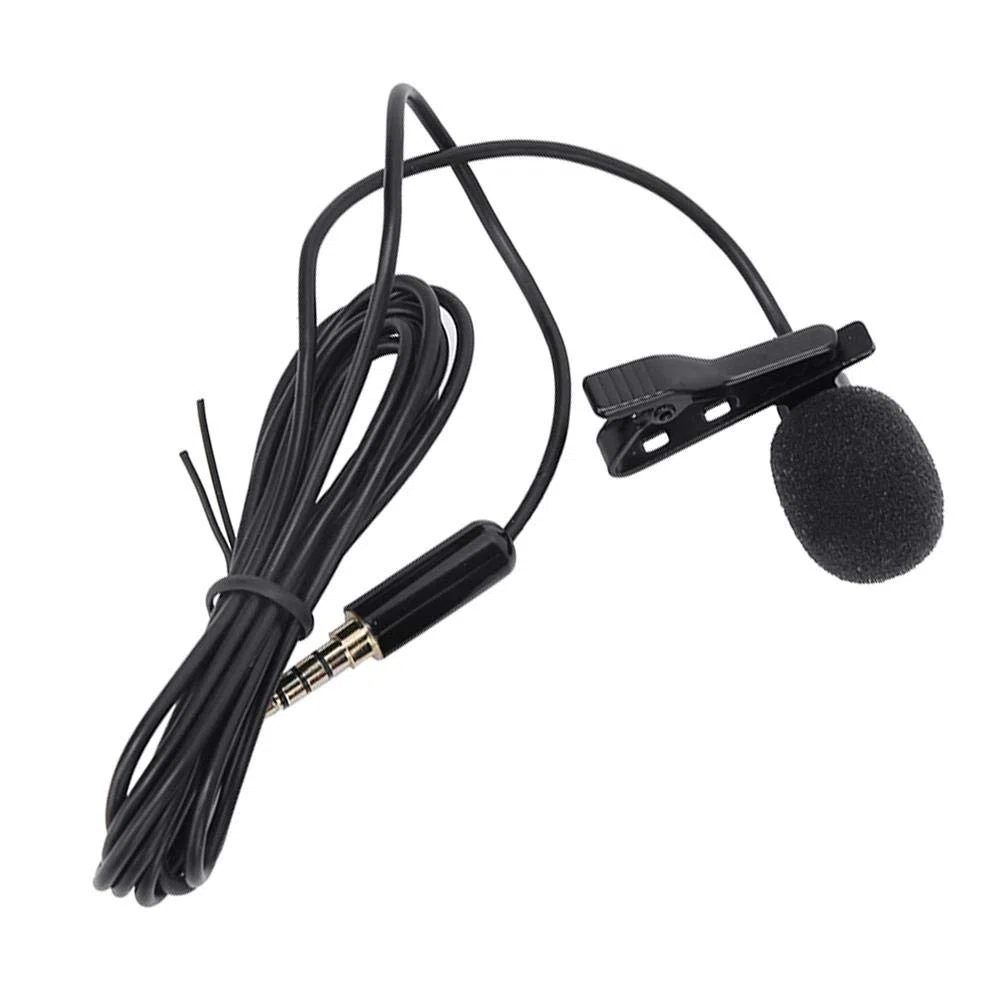 Micrófono de solapa, mini micrófono portátil con clip de collar Micrófono de grabación de entrevista para computadora de teléfono móvil