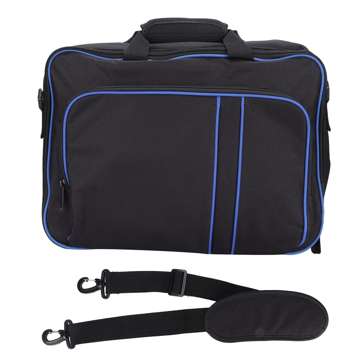 TICFOX Bolsa de Transporte de Viaje Estuche Protector de Gran Capacidad para Consola de Juegos y Accesorios para Juegos Diseño ergonómico Solución de Almacenamiento portátil para c (Azul Negro)