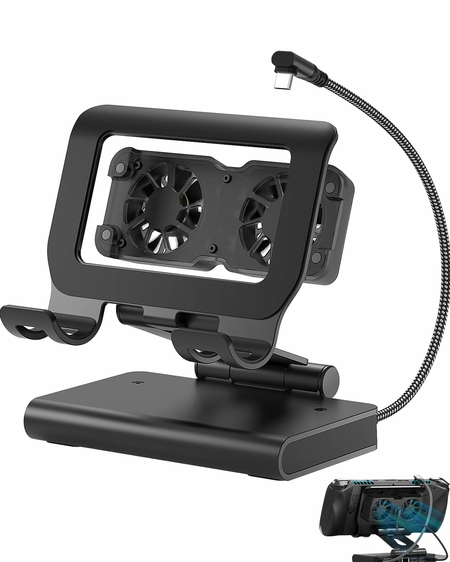 Base de Acoplamiento magnética con Doble Ventilador 4K@144Hz – PD 100W y Gigabit para ROG Xbox Ally/X, ROG Ally/X, Switch 2/1, Steam Deck (OLED), Claw/Claw 8, Legion Go y OneXPlayer
