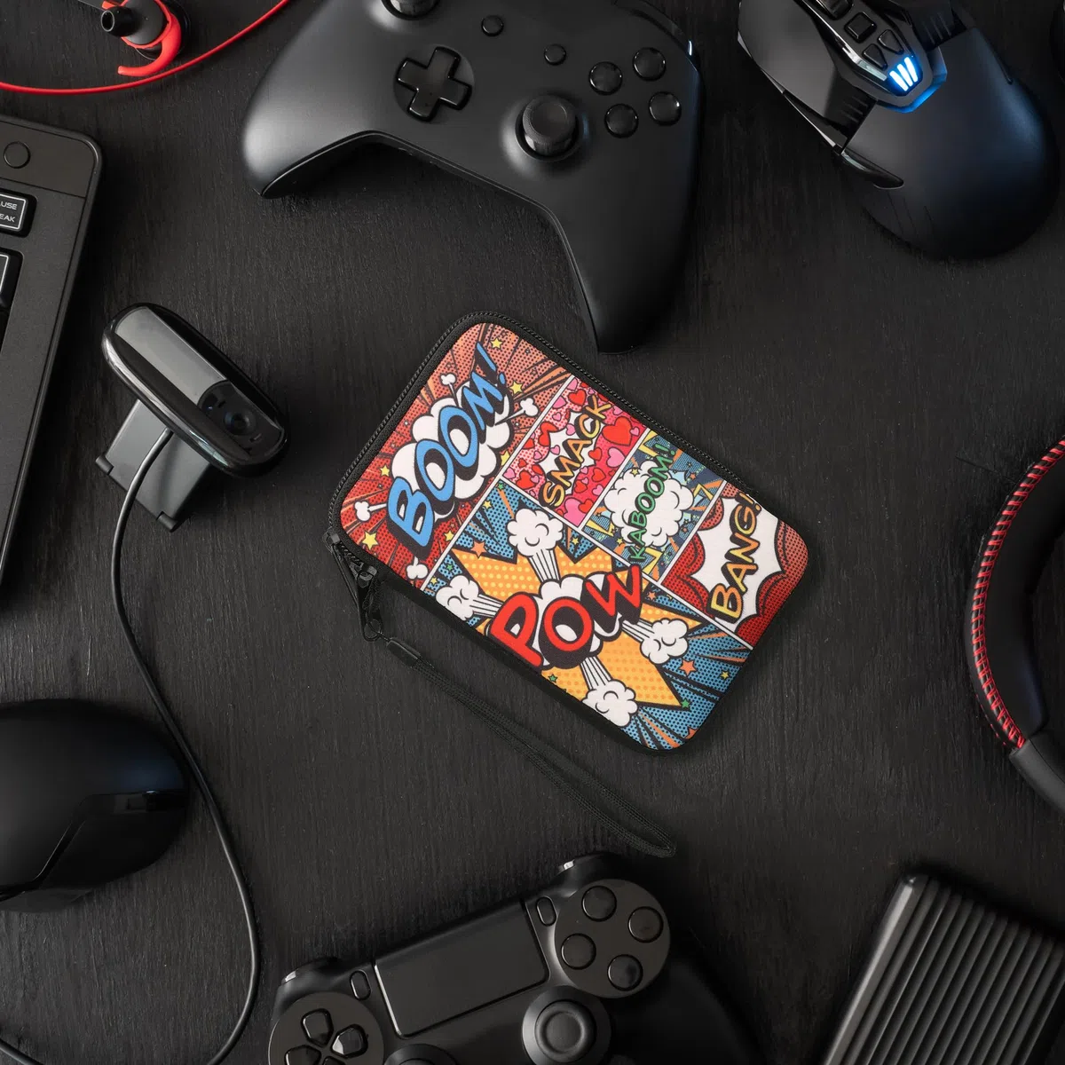 kwmobile Funda Compatible con Consola Nintendo 3DS XL - Estuche de Neopreno con Cremallera - Arte Pop Multicolor