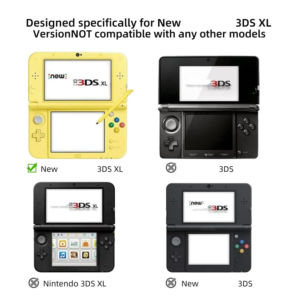 Funda Transparente para New 3DS XL LL, Carcasa Rígida Transparente de Cristal, Funda Protectora para Consola de Videojuegos, Funda Protectora Completa