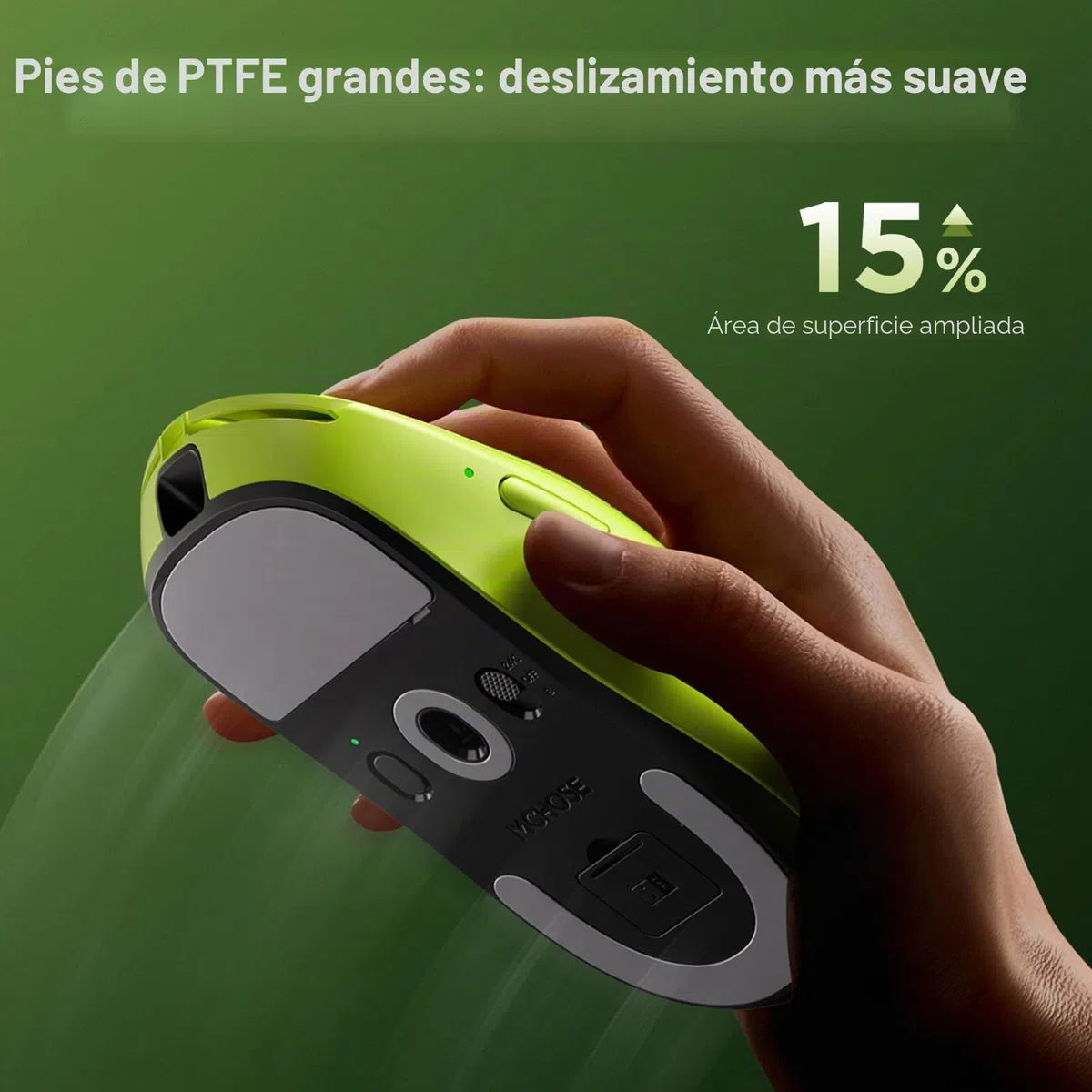 MCHOSE A7V2 Pro Ultra Ligero Ratón Inalámbrico Gaming Ratón 26000DPI Sensor 8K Hz Frecuencia de muestreo 650IPS Ratón Gaming con BT 5.0 2.4GHz y cable, Más de 200 horas de duración de la batería