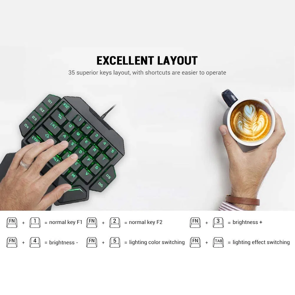 SUNGOOYUE Teclado Mecánico RGB Blacklight con Función de Definición Macro, Diseño Portátil para Entusiastas de los Juegos