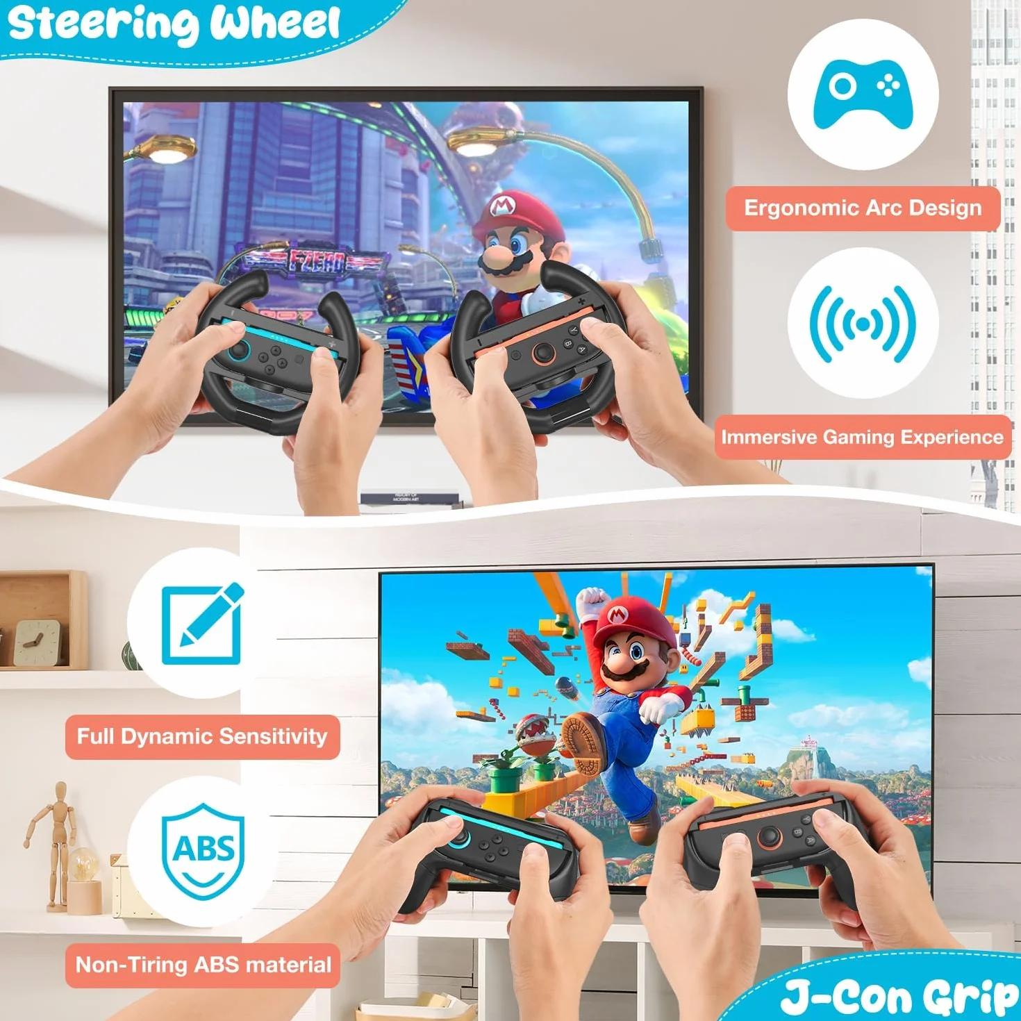 15 en 1 Kits de Accesorios para NS Switch 2, innoAura Juego de Accesorios Deportivos Para Juegos Nintendo Switch 2 con Bolsa de Almacenamiento para Fiestas y Familias