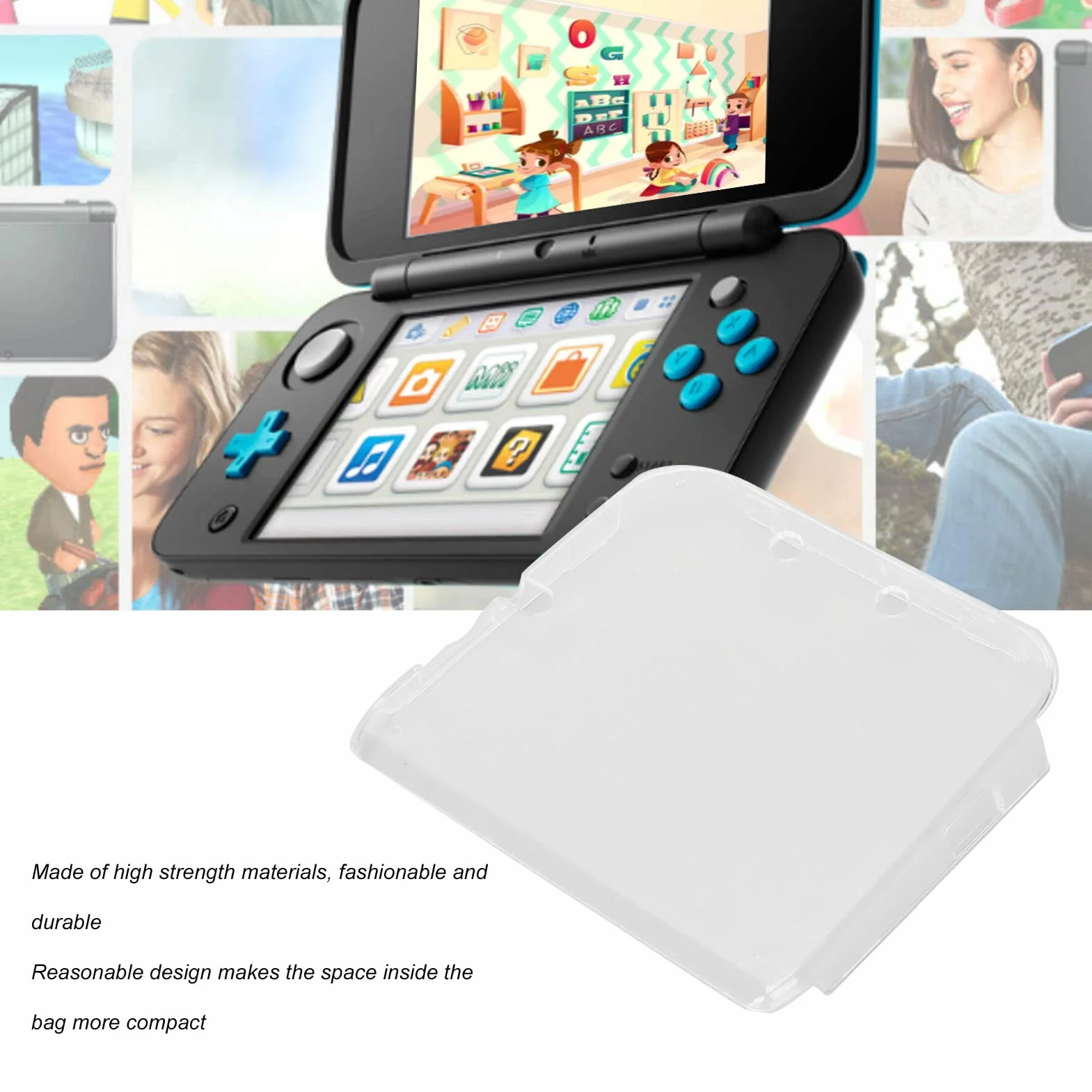 Funda para 2DS, Funda Protectora Transparente de Cristal Ultra Transparente, Funda Protectora Antiarañazos, Carcasa Dura, Funda Protectora para 2DS