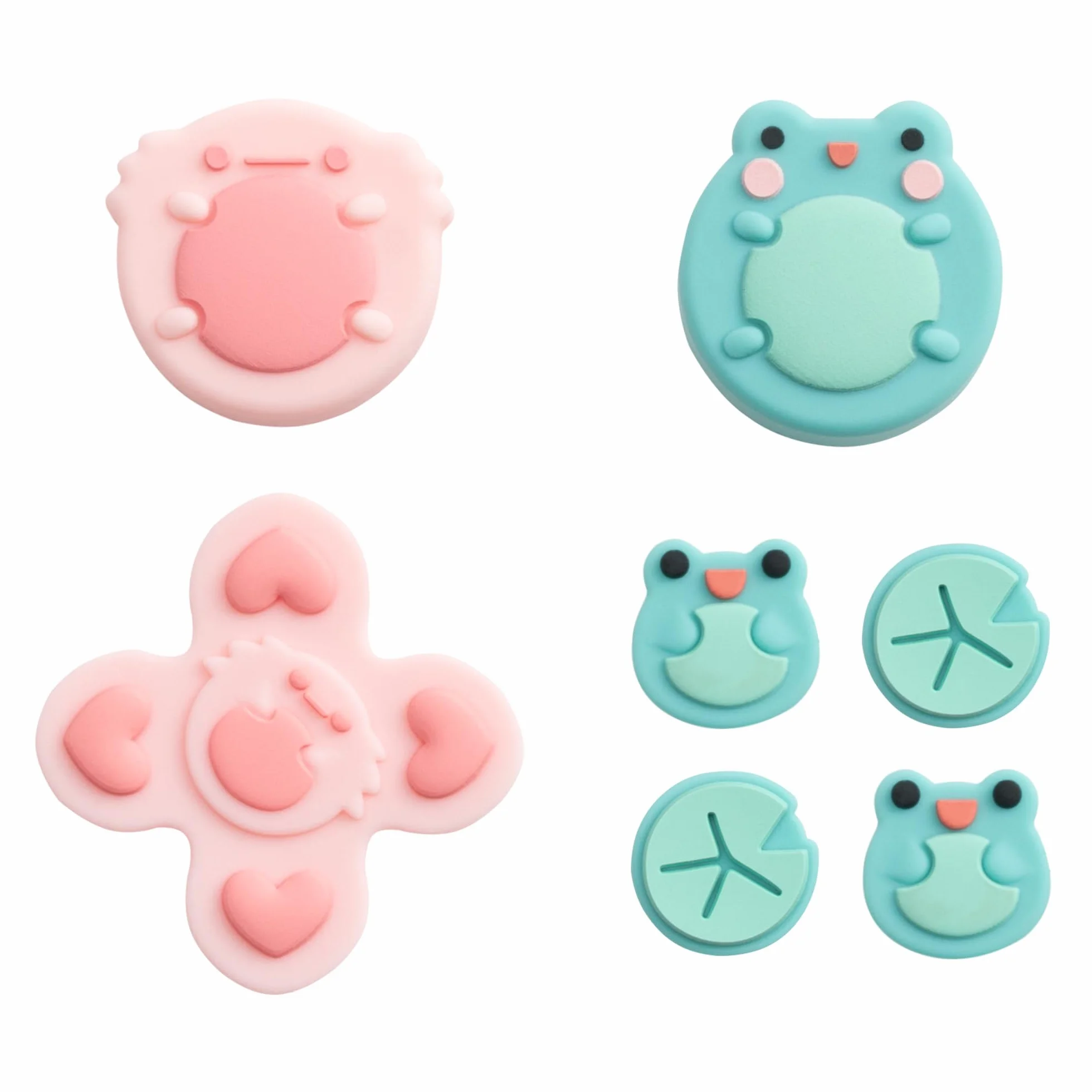 GeekShare ABXY - Funda Adhesiva de Silicona con Forma de Cruz, Compatible con Interruptor/OLED Frog y Axolotl
