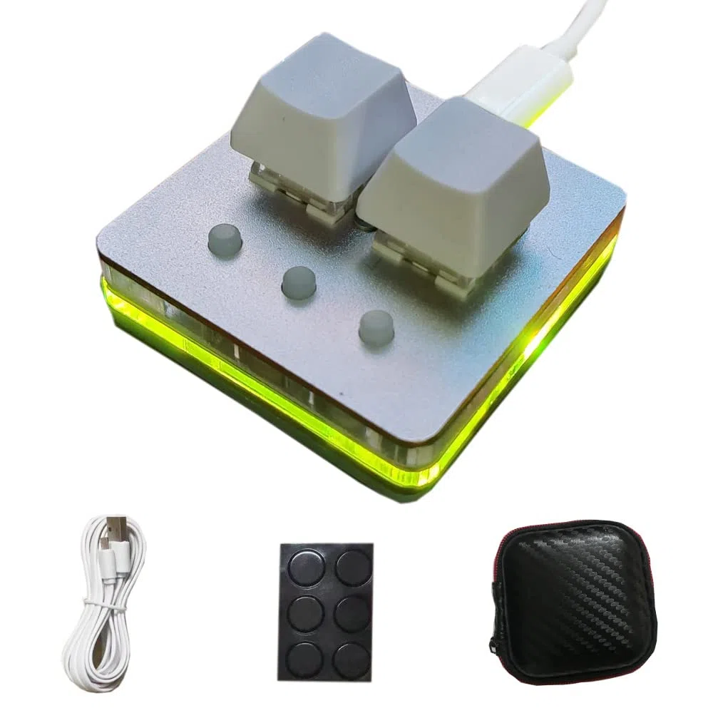 Teclado OSU con una sola mano, teclado mecánico para juegos, probador de eje de rueda táctil, interruptor de cerezo, retroiluminación RGB (tipo C, rosa)