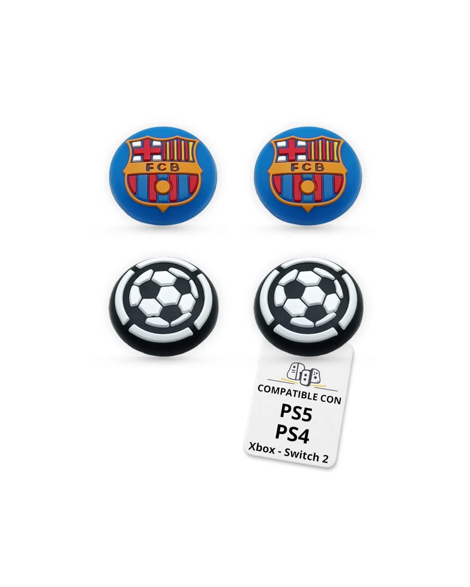 Tapas de Joystick compatibles con Mando PS4 - PS5, Thumb Grips para Mando Play 4, Accesorios PS5, Funda de Joystick Compatible con mandos PS 4 PS 5 Xbox y Switch 2 (Fútbol 2)