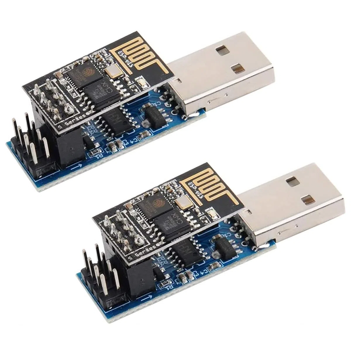 Programador CH340C ESP8266 (2 Unidades) Adaptador USB a Serie para módulos WiFi ESP-01/01s. Circuito de Descarga automática Compatible con Arduino IDE y Herramienta de flasheo.