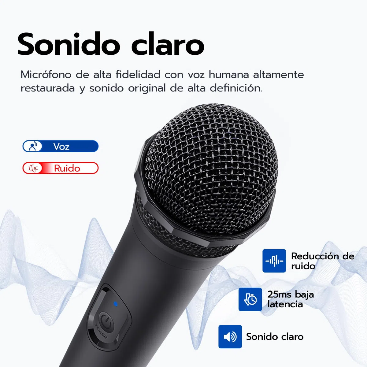 Mcbazel Micrófono inalámbrico para PS5/ PS4/Pro/ PS3/ PS2/ Xbox Series X|S/Xbox One X|S/Xbox One/ 360/Nintendo Switch/Switch OLED/Wii/WiiU/PC con Baja latencia 2 pièces