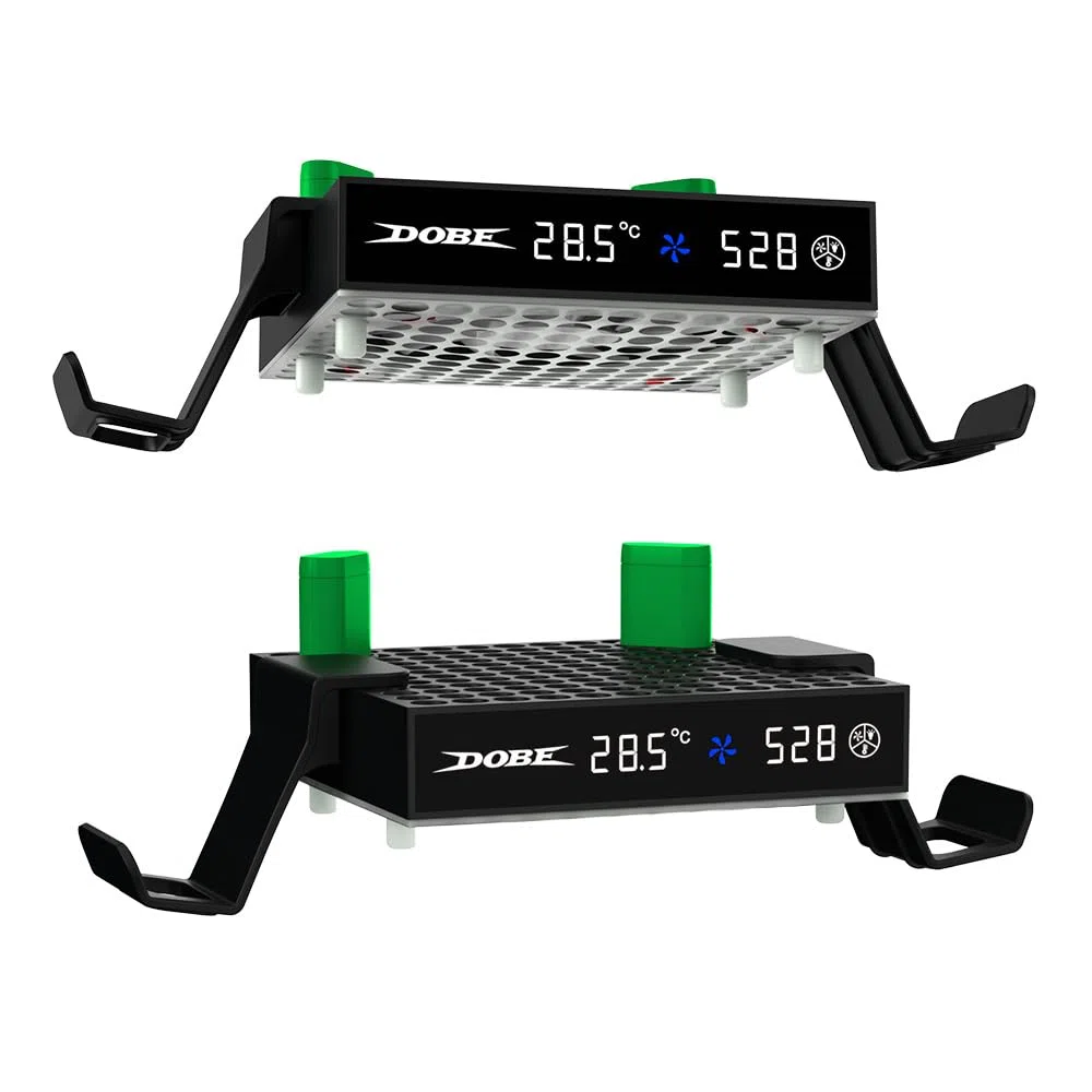 Dobe - Ventilador de refrigeración compatible con Xbox Series X/S con pantalla LED, sistema de ventilador de refrigeración de velocidad ajustable, ventilador superior de bajo ruido con ventilador