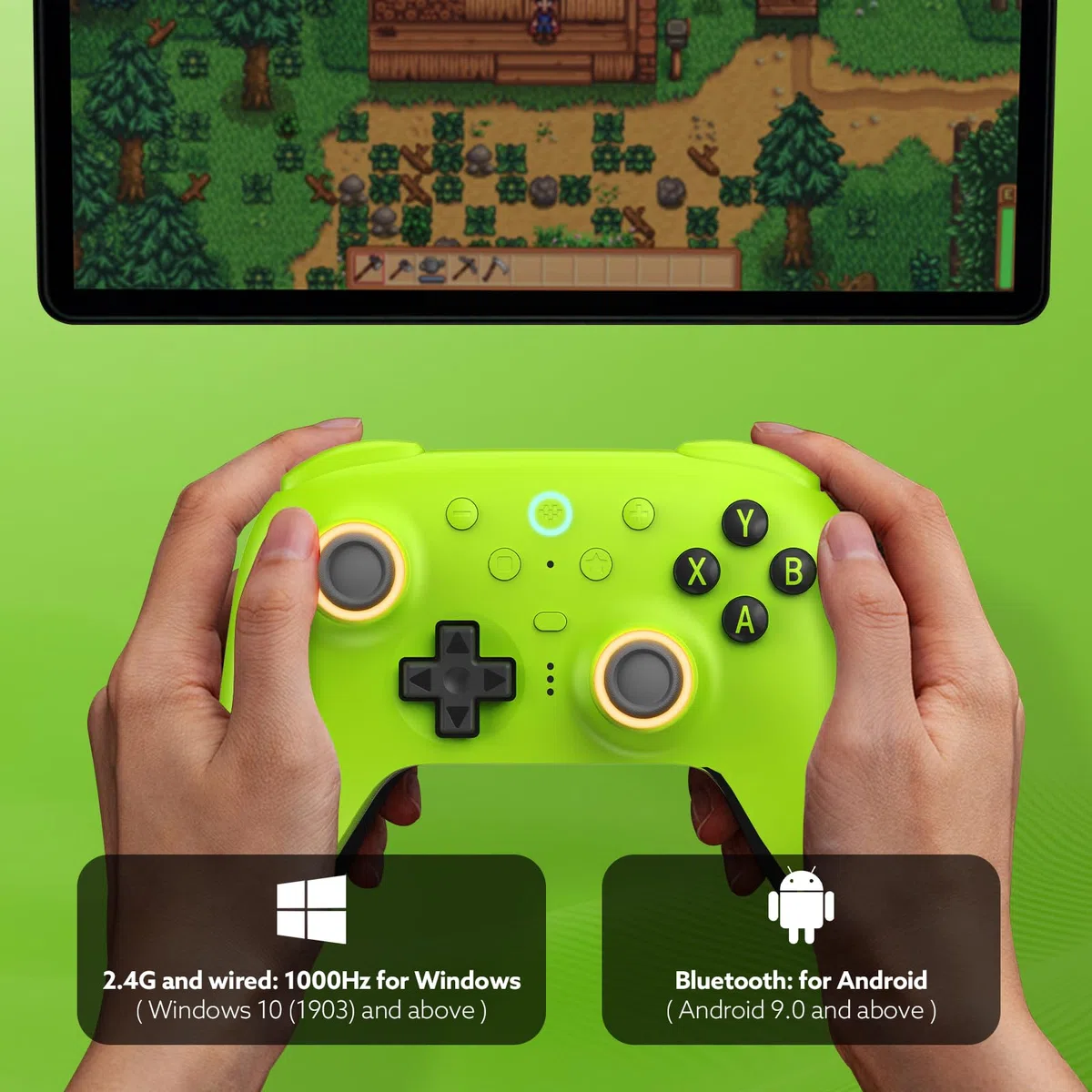 8BitDo Ultimate 2 Wireless Controller para PC/Android/Apple/Steam, Joystick TMR, Gatillos Táctiles/Efecto Hall Conmutables, Anillo Fuego RGB, 2.4G Controlador Juegos Inalámbrico 8Speed con Base Carga