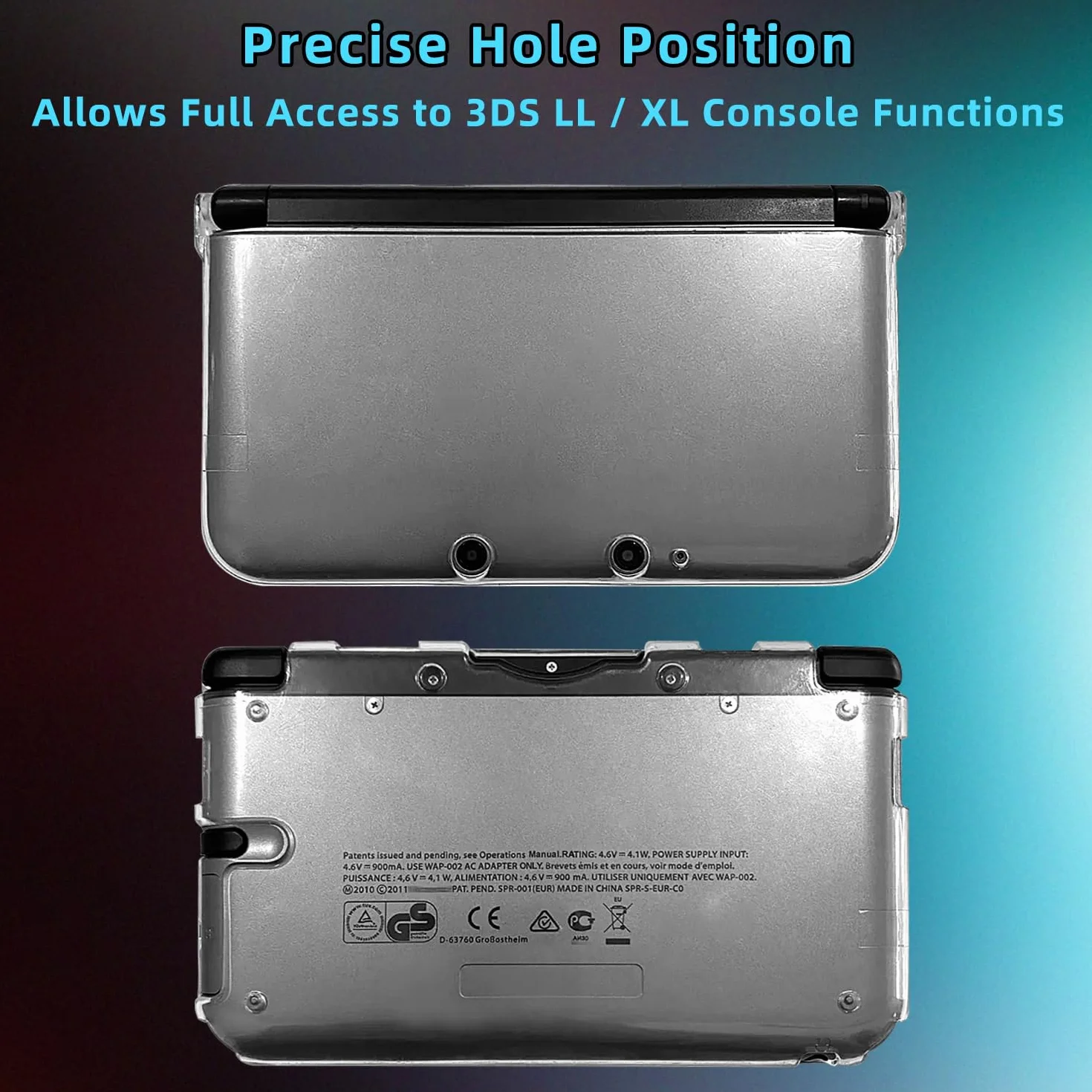 OSTENT Protector Claro Cristal Duro Caso Cubierta de la Piel Shell para Nintendo 3DS XL LL