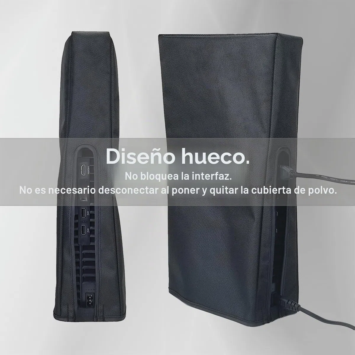 Cubierta antipolvo para consola PS5 Pro, tela Oxford, antiarañazos, impermeable, con puerto de cable trasero para Sony PlayStation 5 digital, versión de disco y versión de disco (negro)
