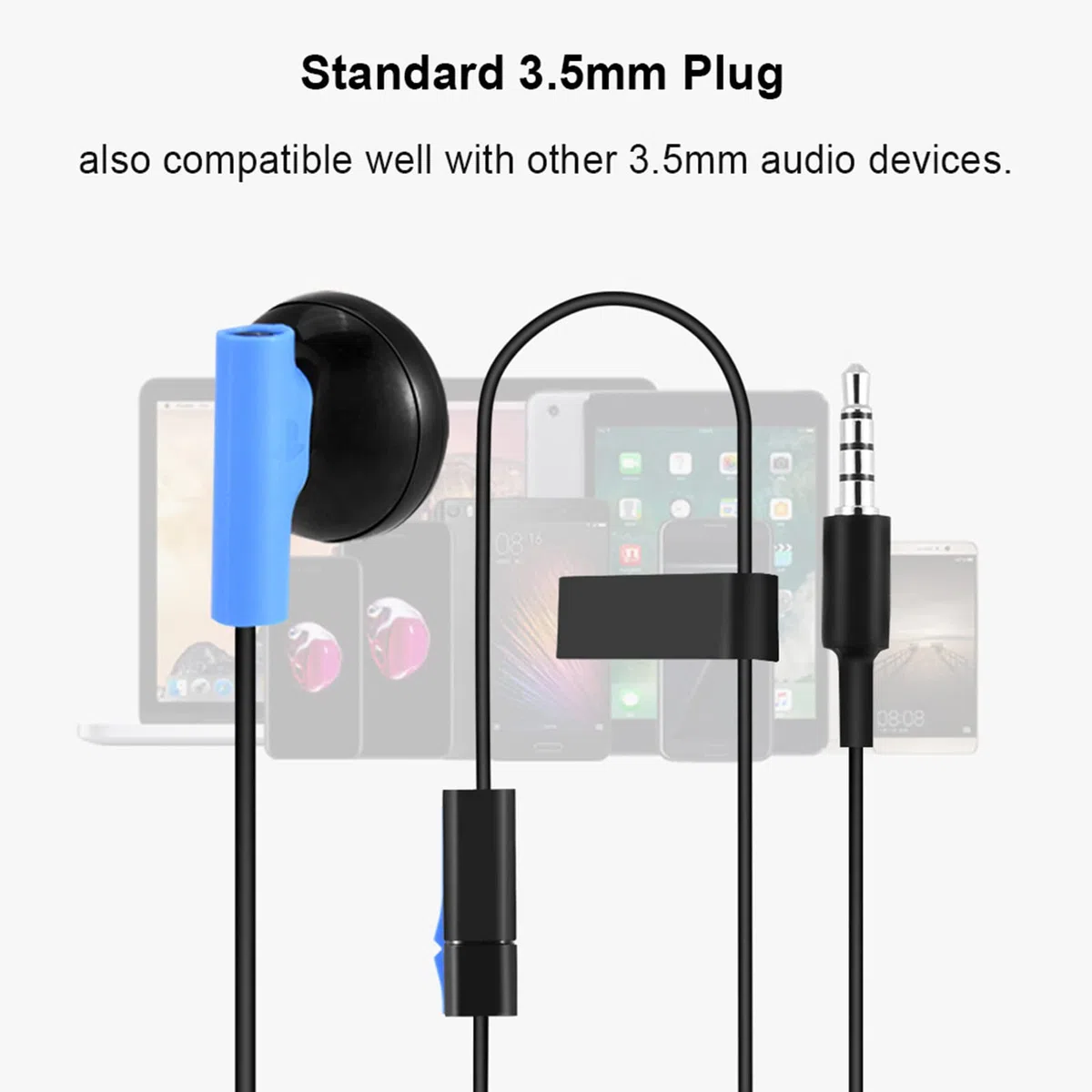 Auriculares para PS4, Auriculares para Juegos de 3,5 mm Auriculares Internos con Micrófono, Auriculares para Juegos con Cable, para juegos Música Earbuds Deportes Compatible con Múltiples Dispositivos
