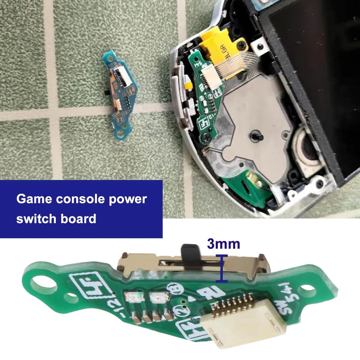 Interruptor de encendido y apagado de placa de circuito de repuesto para consola PCB, interruptor de encendido y apagado, pieza de reparación compatible con consola Sony PSP 3000 3001 3004