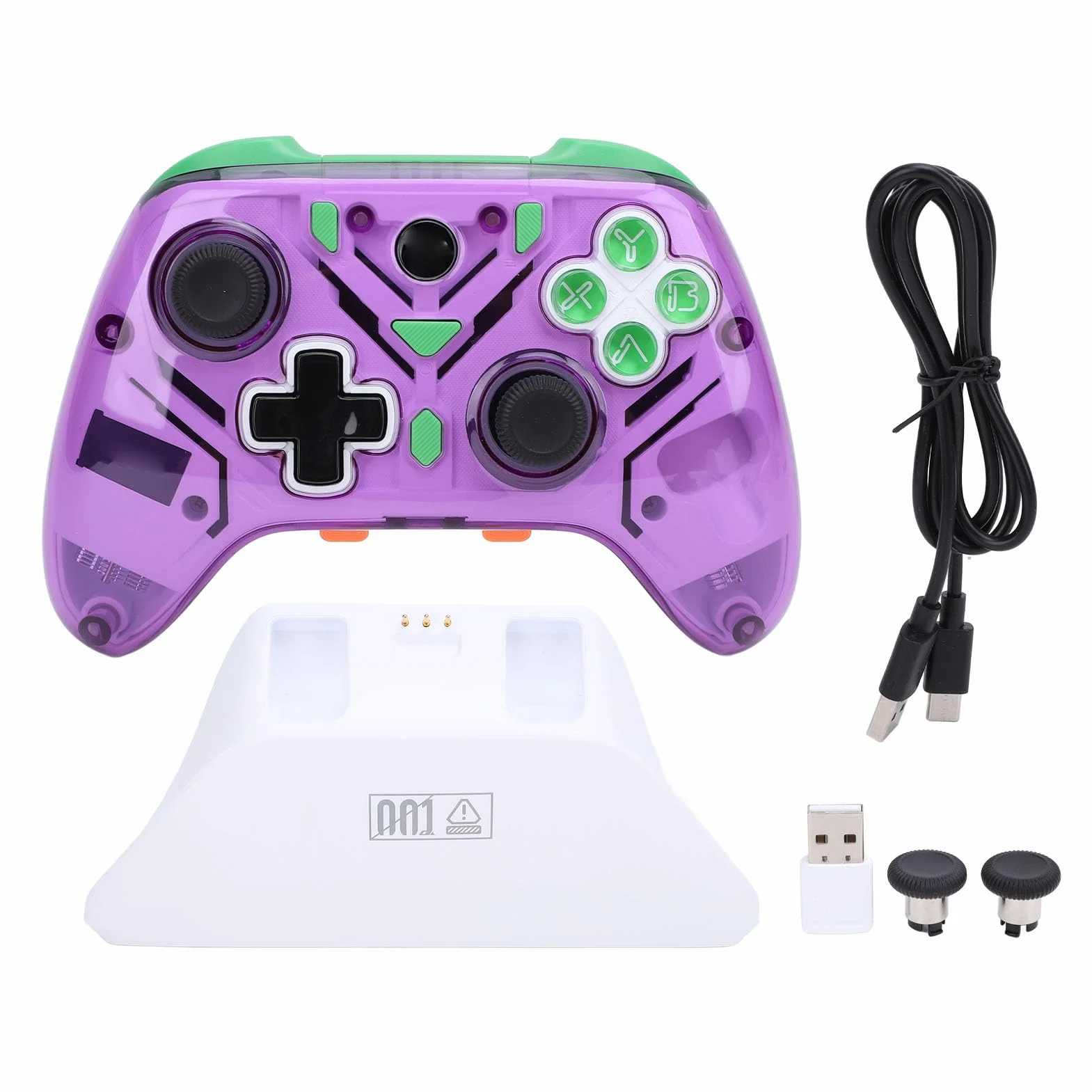 AMONIDA Controlador de Juegos Inalámbrico 2.4G con Tecnología de Joystick Mejorada para, PC - Batería de Larga Duración - Material ABS (PURPLE)