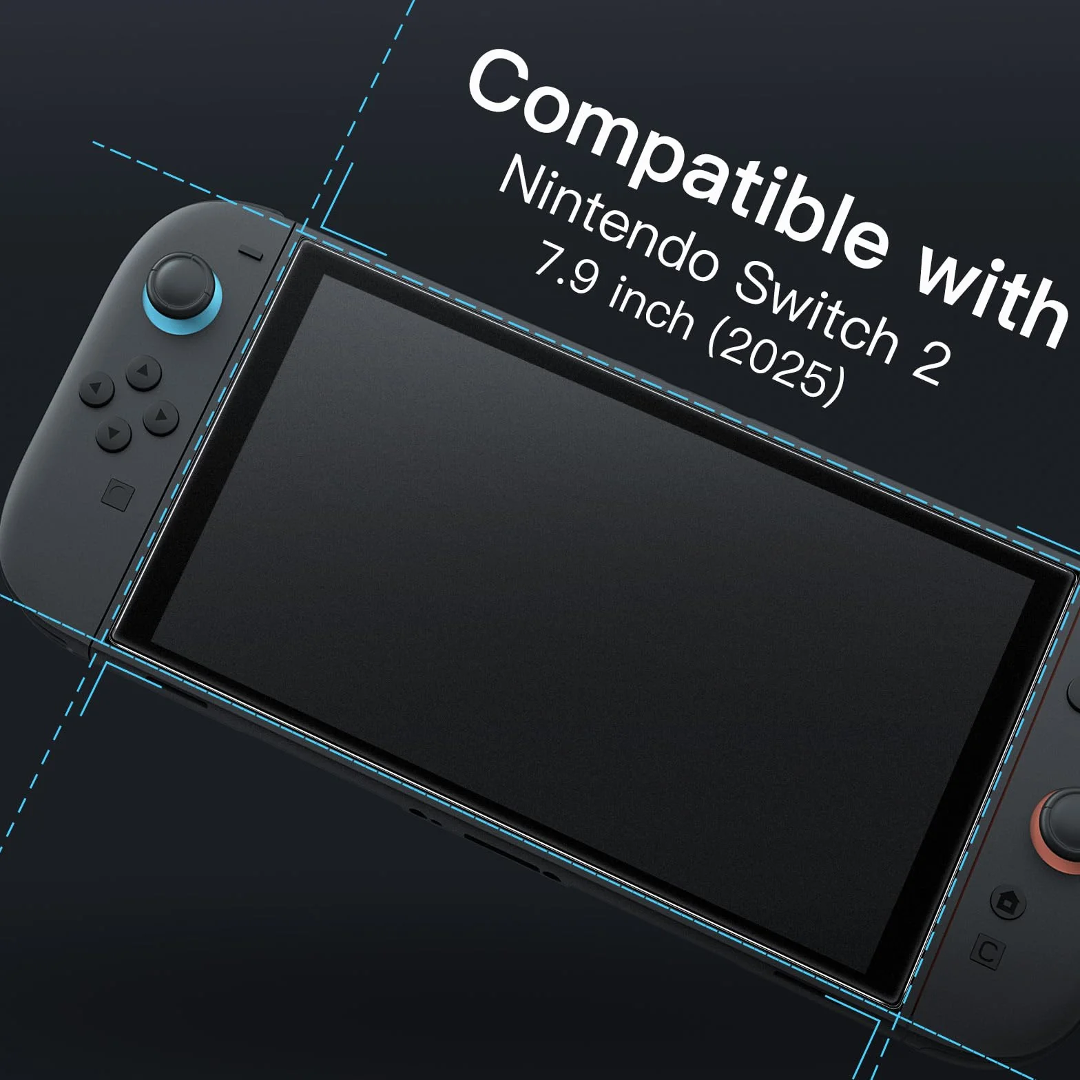 JETech Protector Pantalla Mate para Nintendo Switch 2 2025, Cristal Vidrio Templado 9H Antireflejo con Marco de Instalación Fácil, Antihuellas Tacto Suave, 2 Unidades