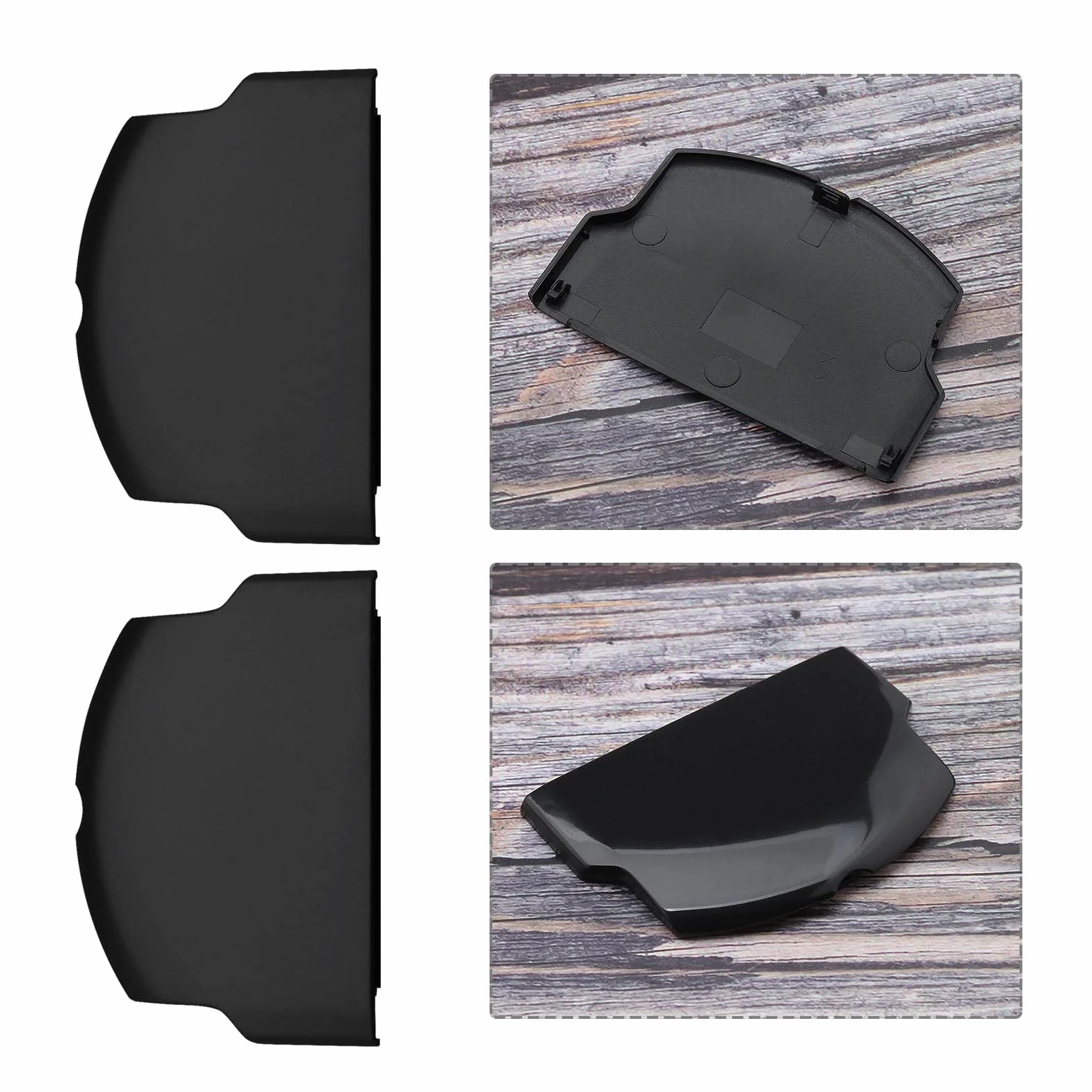 2 Fundas de Repuesto para Puerta de batería compatibles con Sony PSP 2000 2003 2004 3000 3003 3004 Accesorios de Consola de plástico Negro