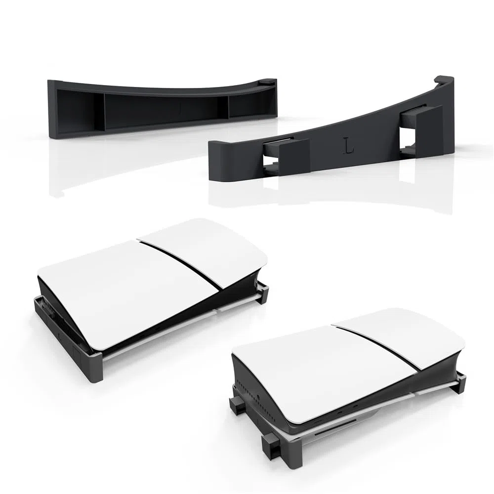 BeisDirect Soporte horizontal para consola Sony PS5 Slim, soporte base compatible con discos PS5 y edición digital PS5 Slim accesorios con almohadillas antideslizantes (negro)