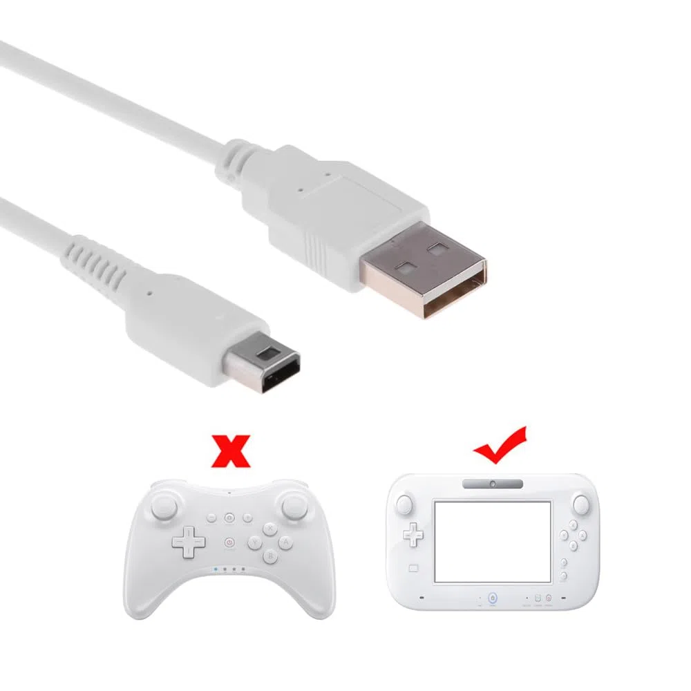 Cable de carga USB para Wii U Gamepad, 1,2 m / 3,9 pies cable de alimentación USB para Wii U Gamepad