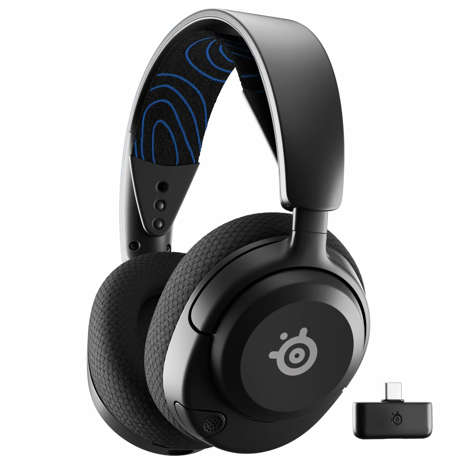 SteelSeries Arctis Nova 5P Cascos PS5 Inalámbricos - PS5, PC, Switch 2, móvil - Controladores magnéticos de neodimio - Más de 100 preajustes - Batería de 60 horas - 2,4 GHz o BT - Micro Gen2.X