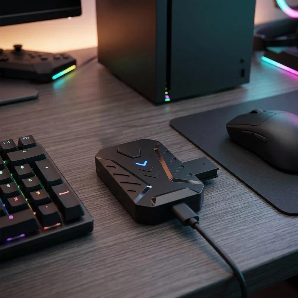 Adaptador de teclado y mouse para PS5, 1000 Hz de baja latencia 2.4